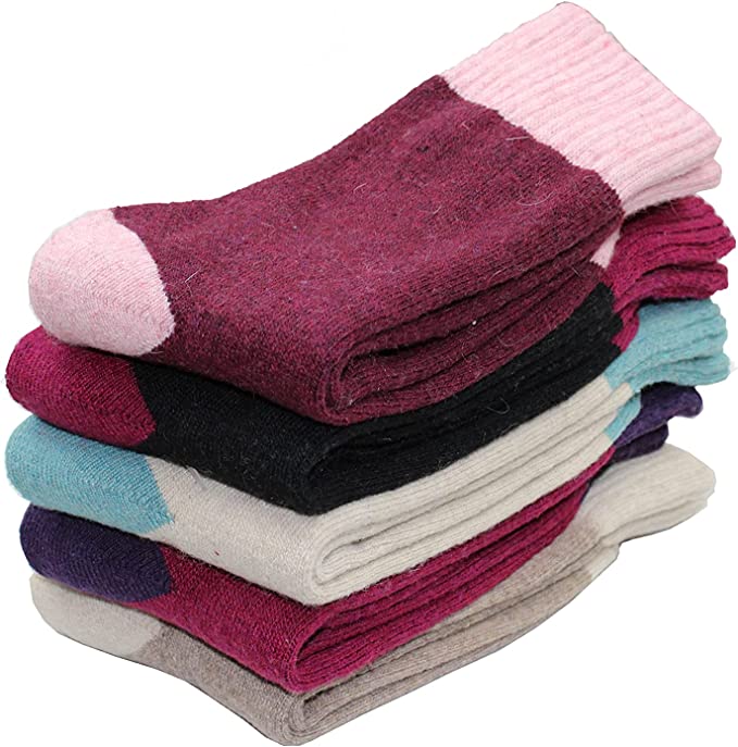 Ladies Coloured Heel Merino Wool Thermal Heated Socks – 2.4TOG (-25°C resistant)